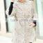 2015 real knitted dyed color lamb fur coat for women