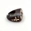 Handmade Ebony Wood Ring With 925 Sterling Silver With Smokey Stone