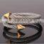 2016 Hot Selling Cable Cable Stainless Steel Wire Bangle women Jewelry Silver Multilayer Bracelet