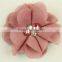Chiffon Fabric Flower With Pearl Center for Baby's Headband