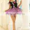 2015 bestselling Black tops purple puffy fancy dress Polyester/ spandex halloween costume
