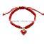 Enamel Gold Heart Charm Handwoven Bracelet Adjustable Braided Macrame Bracelet Promotional Friendship Bracelet