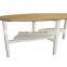 wood oval coffee table with white top