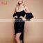 Party Midi Dresses for Girls of 18 Years Old Open Shoulder Design with a Beautiful Asymmetrical Hem Midi Dress 2016 HSd7530