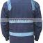 mens button-front navy blue 5cm reflective safety work shirt