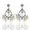 Vintage alloy plated with rhinestone gems statement earrings for women