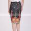 250gsm Factory Price Printing Patterns Black Pencil Skirt