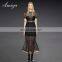 Long merdaid skirt hollow out and tube top inside mesh dress