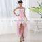 Instock Simple Chiffon Hi-Lo Sweetheart party dress Strapless Sequin Lace-up Cocktail Dress