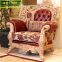 Italy home furniture fabric sofa/living room furniture 3 seat wood carving velvet sofa set