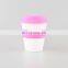 Wholesale 12OZ plastic insulation handy cup with silicone lid leather case and custom logo for coffee