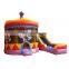 Carousel Themed Inflatable Bouncy Castle Combo Commercial Bounce House With Slide