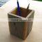 Custom rustic antique wooden pen holder,wooden pencil holder