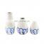 china paintable handmade white blue line flower vase home decoration ceramic vase