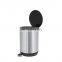 Thinnish lid stainless steel  foot pedal garbage bin kitchen pedal dust bin  bathroom trash can with soft close function