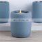Hot sale good quality  blue ceramics candle cans private label empty home scented candle jars luxury with wood lid