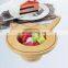 Bamboo baby bowl kids feeding bowls plate with silicone spoon and base
