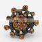 Adjustable crystal stone vintage ring