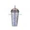Double wall plastic straw mug with paper instert