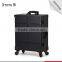 Cosmetic Case Rolling Studio Makeup 4 Wheels Trolley Case Lights With Mirror