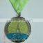 2015 newest die casting engraved medal gold silver plated swimming medal