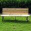 Customized park patio wood seat garden metal bench for residential garden leisure