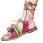 Pure Leather Flat Sandals woman fashion footwear