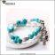 Caroline Vogue Turquoise Stone Bracelet With Owl Pendant