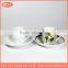Advertising porcelain coffee cup and saucer coated colorful pearl glazed souvenir cup and decorative used,accept custom logo