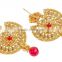 Indian Ethnic Gold Polished Reverse AD Stone Earring For Women