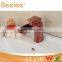 2015 low arc Rose Gold single handle basin faucet with water channel spout QL140409R
