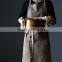 Custom blue cotton canvas kitchen cooking apron with cross-back straps