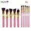 Cosmetics brush wholesale 10pcs gold alumium luxury best quality professional makeup brush set