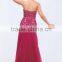 Strapless Beaded backless Fushcia Sexy chiffon evening dress mother of bride dress