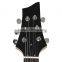 Red electric guitar with big bridge hollow body