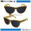 2016 Fashionable 100% handmade yellow frame oem cat eye wooden male sunglasses dropshipping for ladies