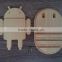 Wooden phone holder Android robot