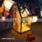 Decorative Glass House Design Night Light, Wooden DIY Fireworks Silver Flower Beautiful Bedding Room Warm Light