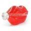 5 oz red lips stainless steel hip flask