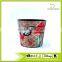 Household Butterfly And Flower Print Waste Bin Faux Leather Trash Can