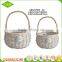 Plastic liner garden wicker flower basket with hanging handle