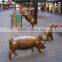 2015 New Design Garden Decoration Bronze Golden Pig Statue