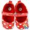 Plain Red Baby Shoes With Heart Soft Prewalker Shoes Fancy Baby Girls Shoes Wholesale