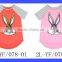 Wholesale Unisex Fashion 100% Cotton Easter Bonny Rabbit Children Kid Stripe Short Sleeve With Sequins T- shirt