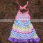 2015 new easter chevron pant set outfits with matching necklace and headband