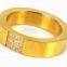 IP Gold Plated Stainless Steel Wedding Ring With Crystals