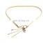Lady Fashion Rhinestone Gold Waist Chain Owl Metal Fancy Belts Wholesale