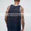 OEM new arrival fashion summer vest navy white cotton material quick dri fit sleeveless custom longline tank top