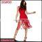 2016 V-neckline Adjustable Shoulder Straps Red Fringes Romper Sleeveless Bodycon Ladies Jumpsuit