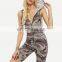 Wholesale Fitness Clothing, Fitness Sport wear Cloths, Camouflage Print Hooded Zipper Front Jumpsuit